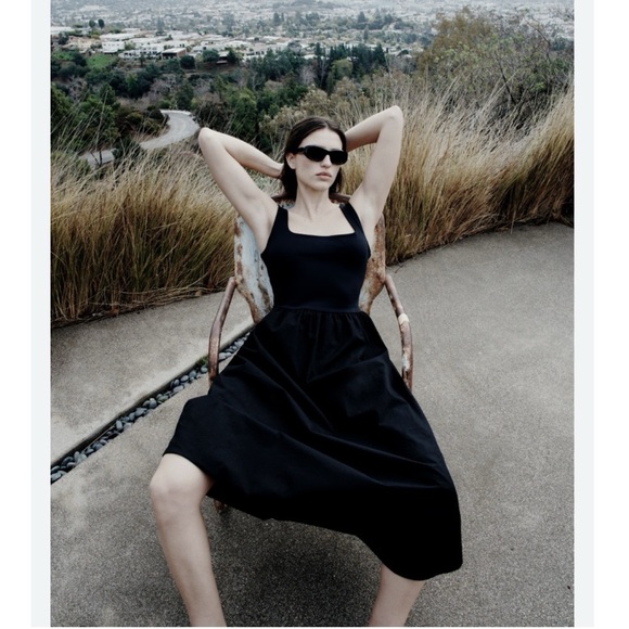 NEW Aritzia Babaton Women’s Dress Revive Dress Fit-And-Flare Cotton Midi Dress - Picture 4 of 11